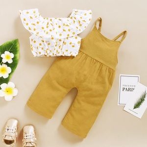 Yellow floral romper